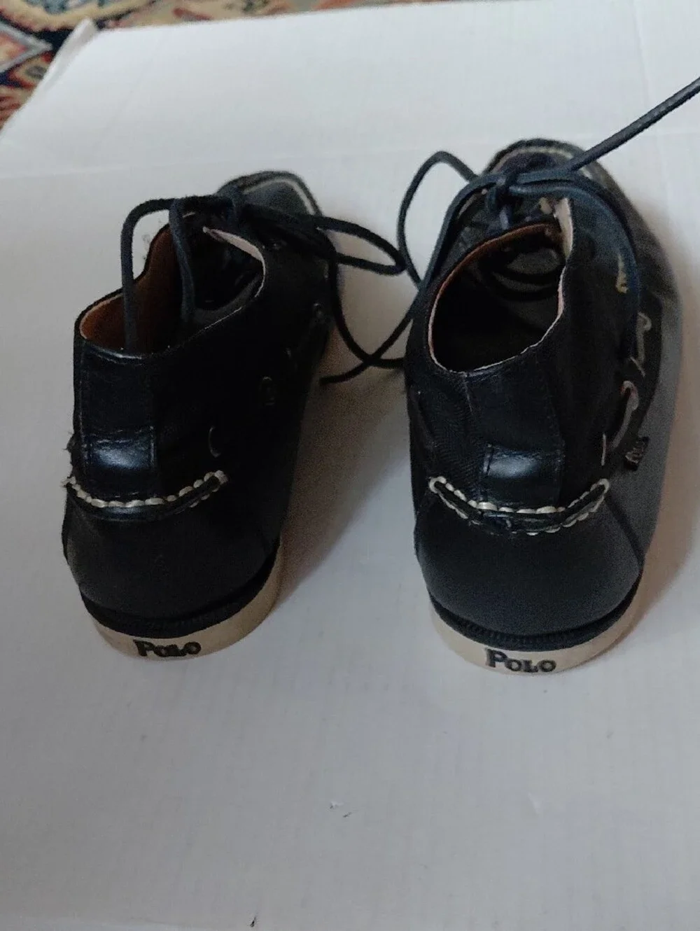 Polo 100% Leather And Fabric Upper Mens Black Lace-Up High Top Boots Size 9.5D